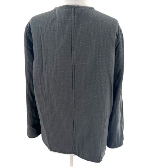 Eileen fisher Reversible Organic Cotton Doubleweave jacket stripe polka dot XL - Picture 2 of 8